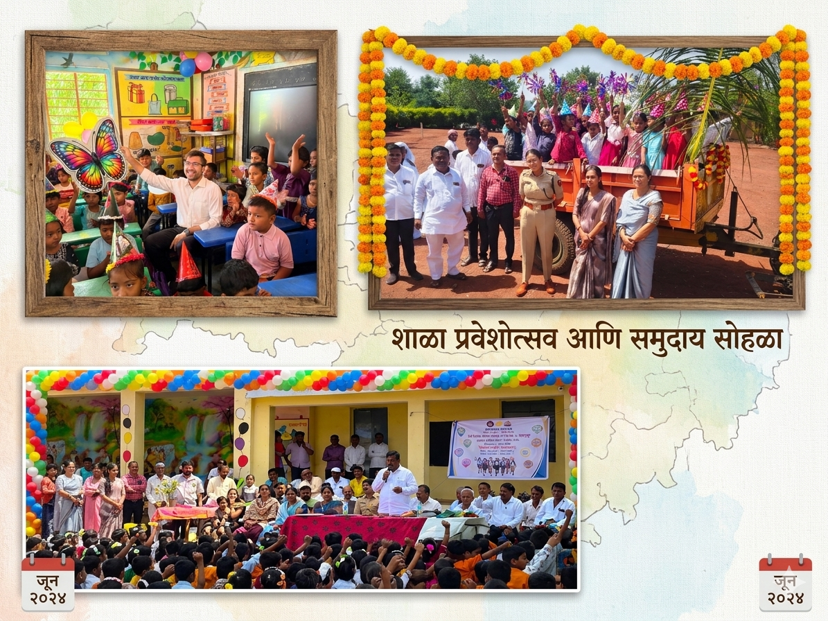 शाळा प्रवेशोत्सवाच्या निमित्ताने लोकप्रतिनिधी, सनदी अधिकारी व शिक्षण विभागाचा जिल्हाभर जल्लोषमय दौरा; विद्यार्थ्यांच्या स्वागताने दुमदुमल्या जिल्हा परिषद शाळा