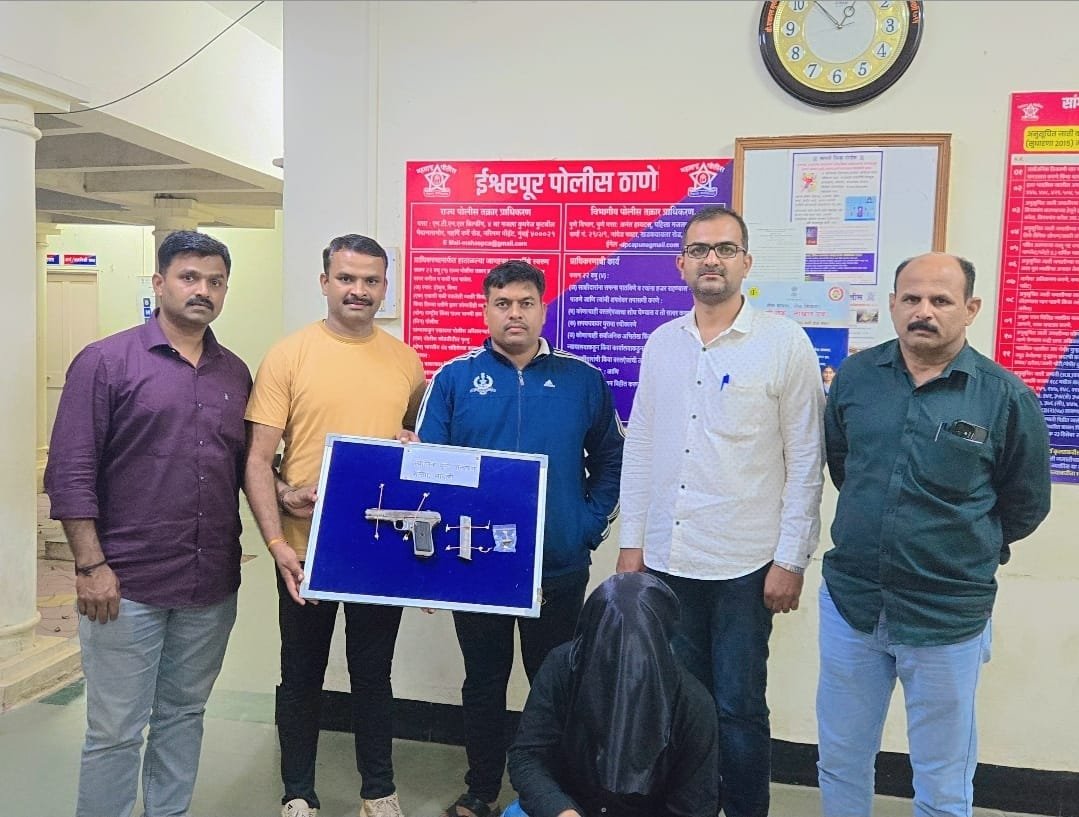 ईश्वरपुरात रेकॉर्डवरील आरोपी पिस्तुलासह जेरबंद     : सांगली एलसीबीची कारवाई.  ८१ हजारांचा मुद्देमाल जप्त; विनापरवाना शस्त्र बाळगल्याप्रकरणी गुन्हा दाखल.